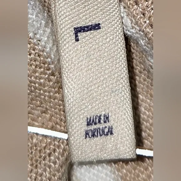 Faherty XL Striped Oceanside Linen V Neck T-Shirt short sleeve cropped slub knit - Picture 4 of 9